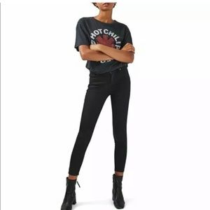Topshop moto black coated Jamie high waist pant 28